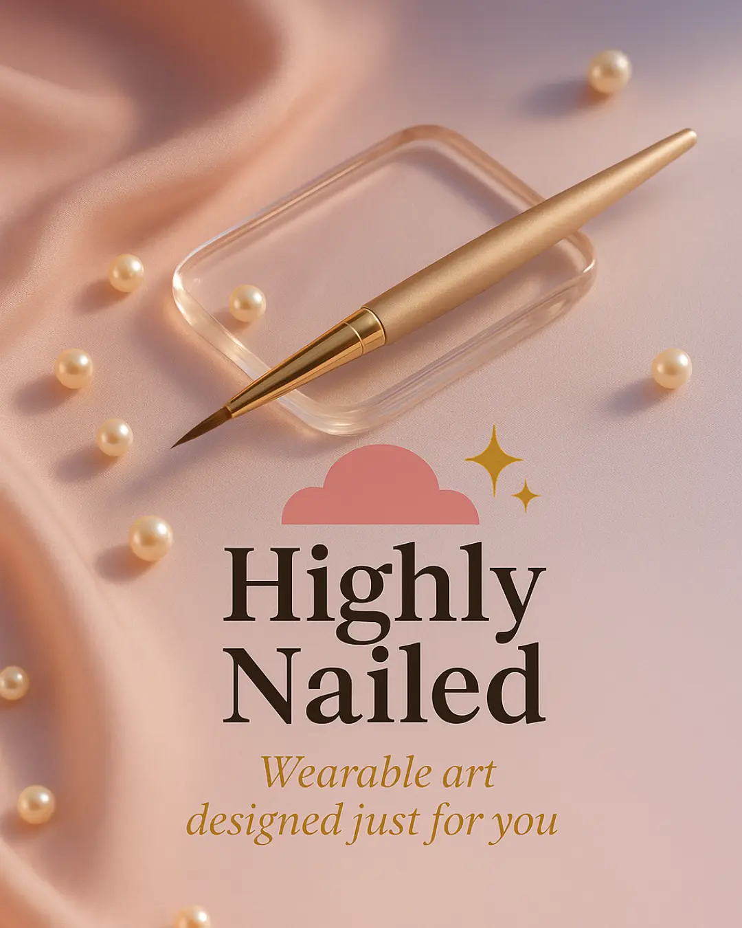 Editorial still-life of hand-painted press-on nails